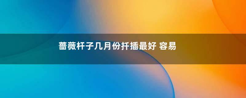 蔷薇杆子几月份扦插最好 容易成活的扦插时间